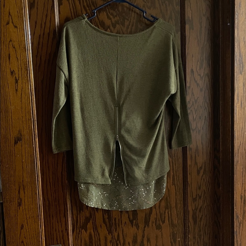 New York & Company Olive Layered Blouse - Picture 5 of 5